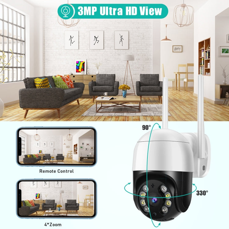 QX29 3.0MP HD WiFi IP Camera, Support Night Vision & Motion Detection & Two Way Audio & TF Card, AU Plug, QX29 QX29 3.0MP HD WiFi IP Camera, Support Night Vision & Motion Detection & Two Way Audio & TF Card, AU Plug, QX29